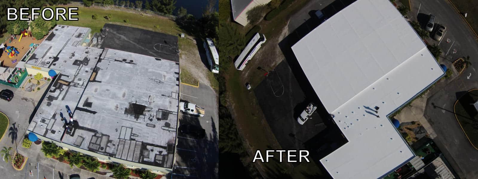 EZ General before-after commercial asphalt roofing - church1600px