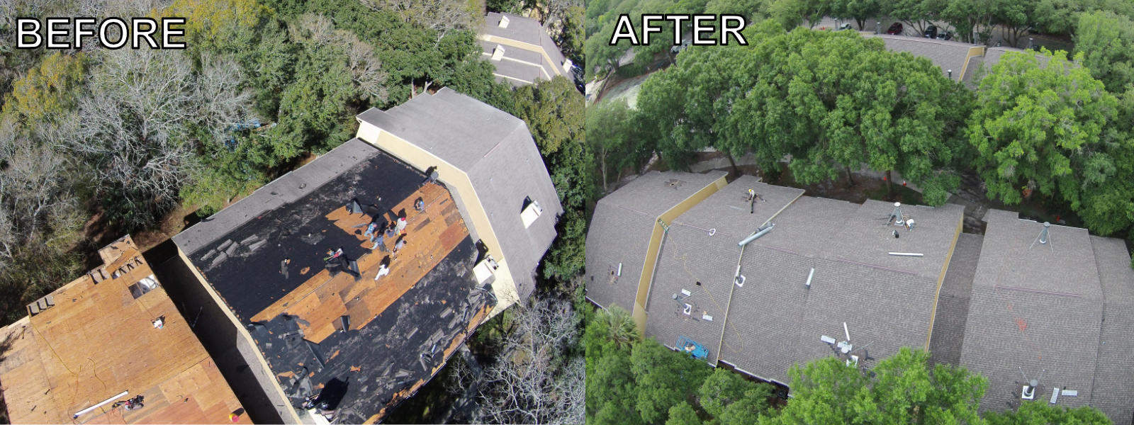 EZ General before-after commercial shingle roofing - apartments 1600px